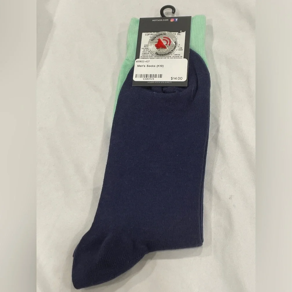 Hot Sox Mona Lisa‎ Artist Series Socks Mint Green Mens 10-13 Cotton Nylon Blend